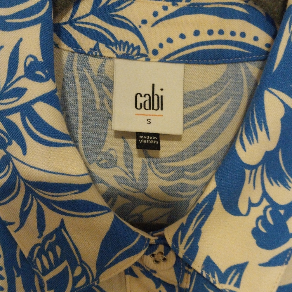 CAbi Blue and White Floral Mini Dress - Picture 3 of 7